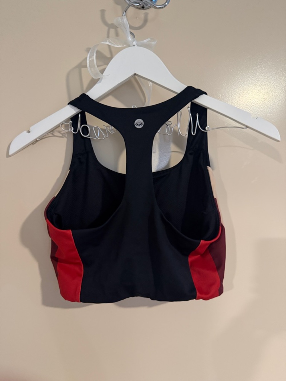 💛5 for $50 Senita Athletics Black, Nude & Burgundy Racerback Sports Bra - Picture 3 of 3